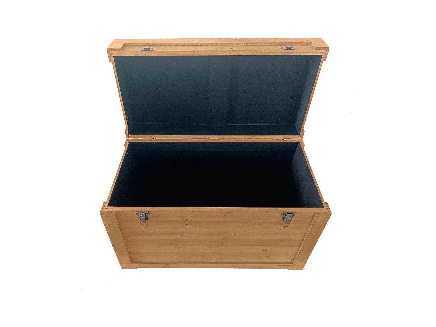 Banktruhe mit Leinenkissen - 80 x 40 x 53 cm - Holzfarben & Beige - TURZA