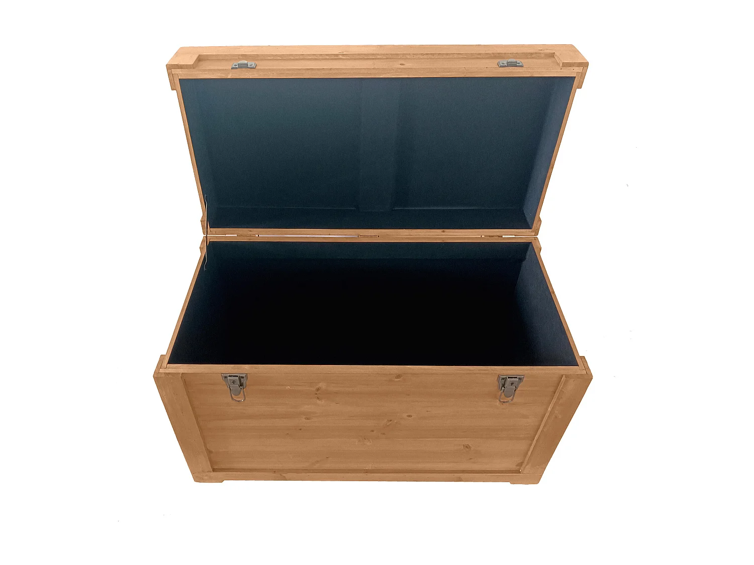 Bankje met opbergruimte met linnen kussen - L80 x D40 x H53 cm - Naturel en beige - TURZA