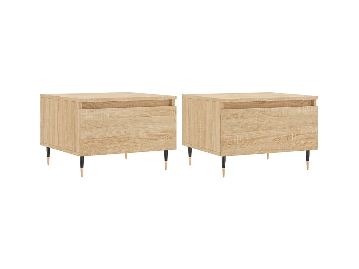 Tables basses 2 pcs chêne sonoma 50x46x35 bois d'ingénierie