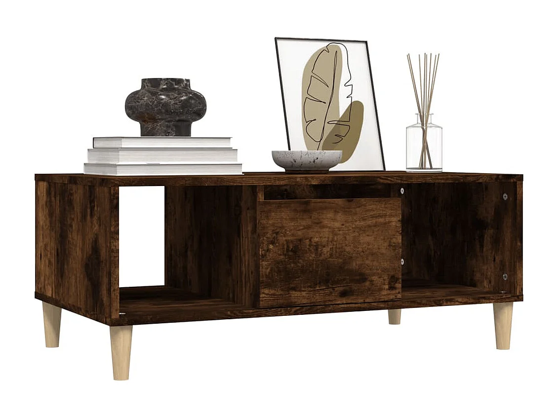 Table basse Chêne fumé 90x50x36,5 Bois d'ingénierie