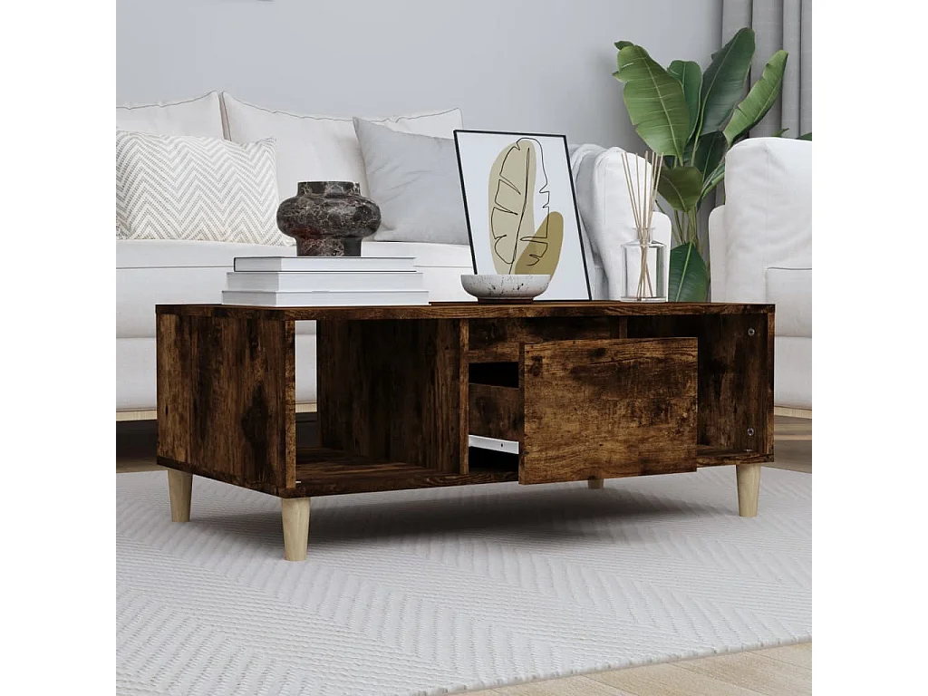 Table basse Chêne fumé 90x50x36,5 Bois d'ingénierie