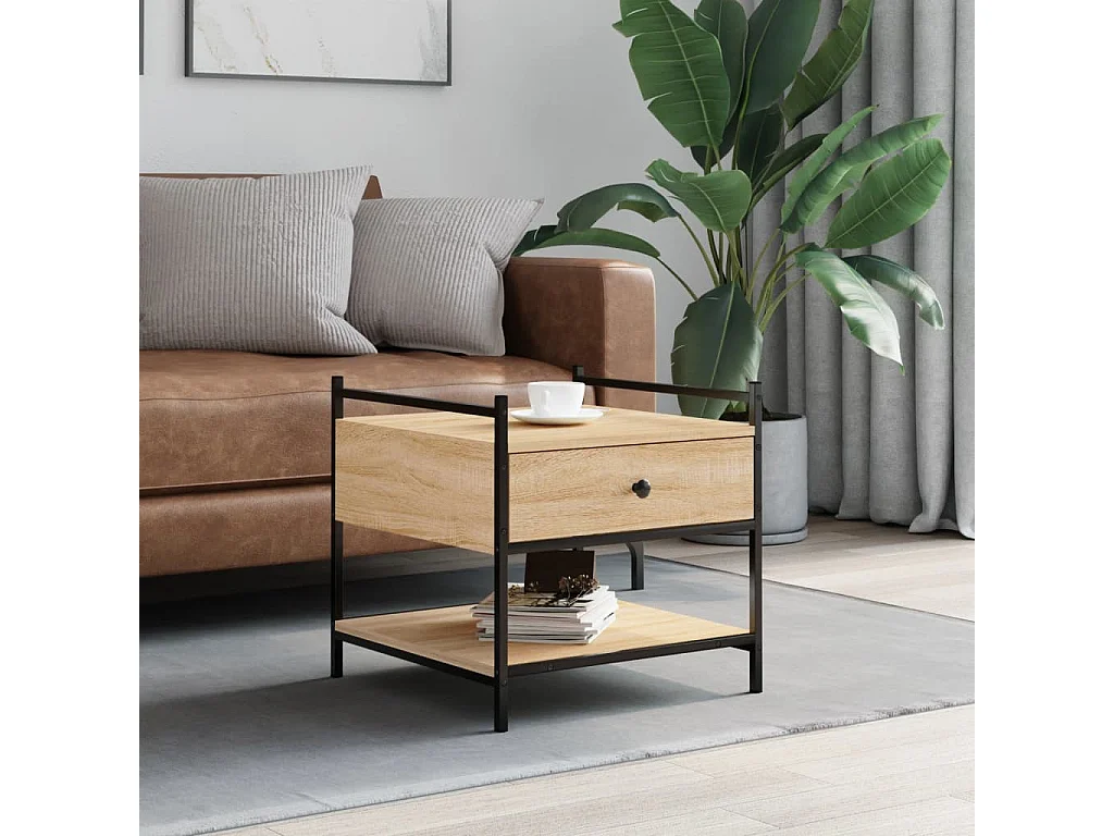 Table basse chêne sonoma 50x50x50 bois d'ingénierie