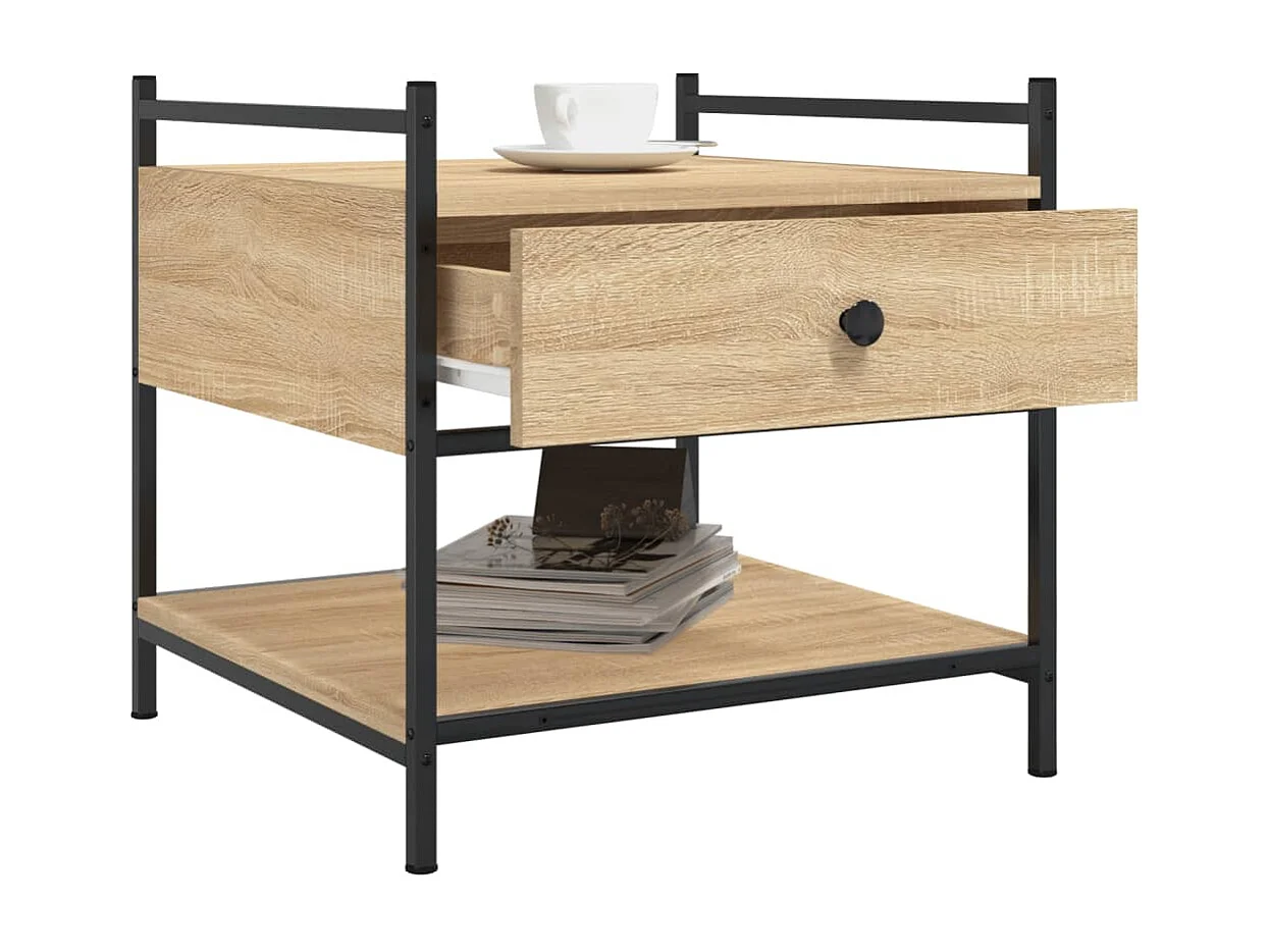 Table basse chêne sonoma 50x50x50 bois d'ingénierie