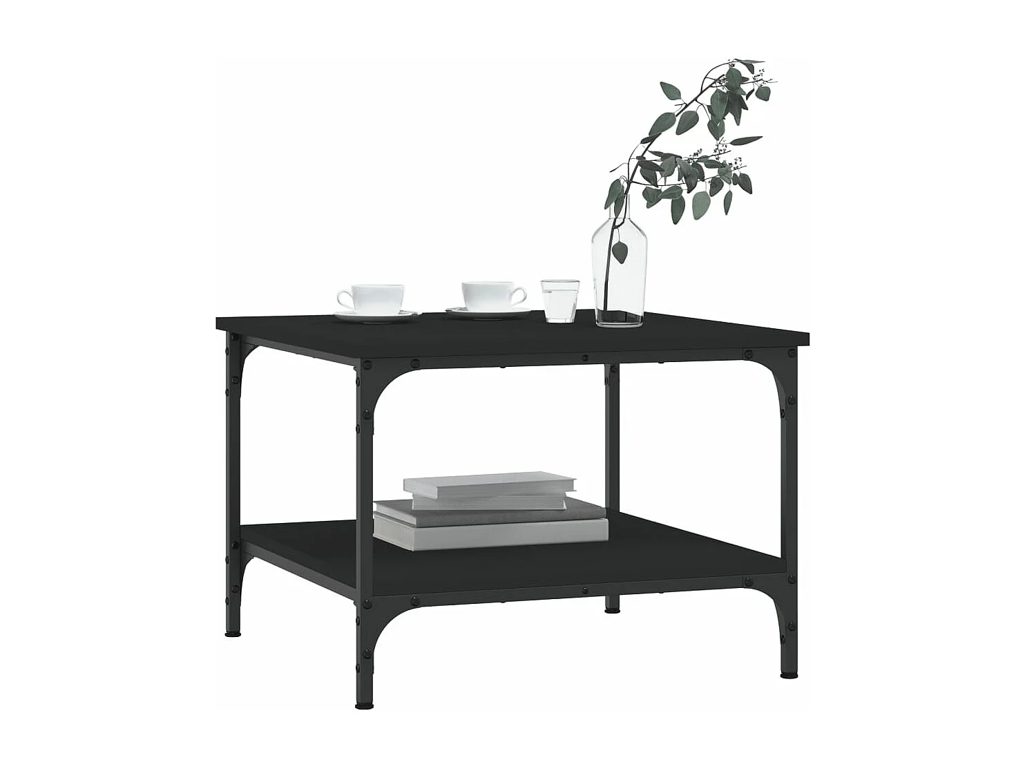 Table basse Noir 55x55x40 bois d'ingénierie