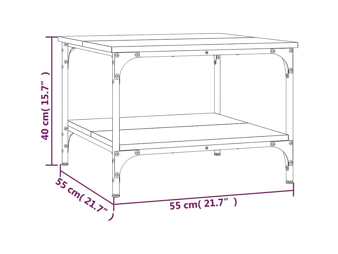 Table basse Noir 55x55x40 bois d'ingénierie