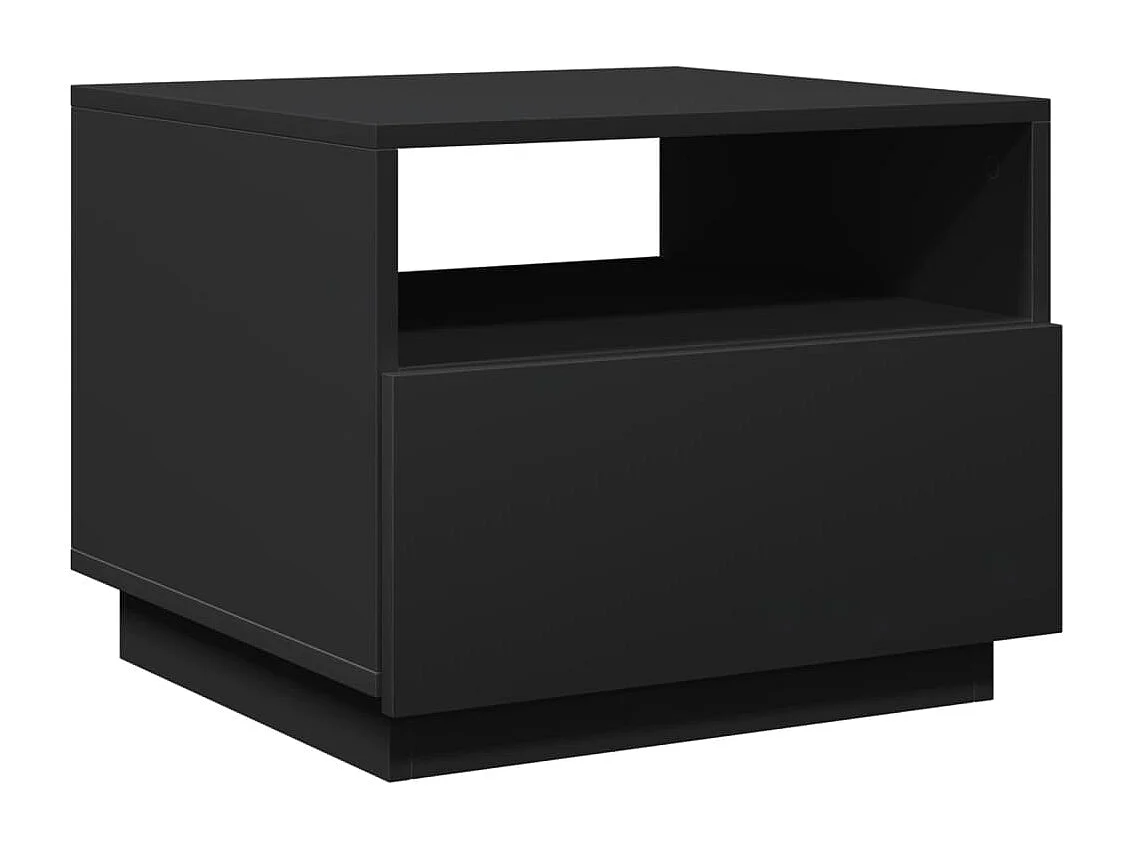 Table basse avec lumières LED noir 50x49x40