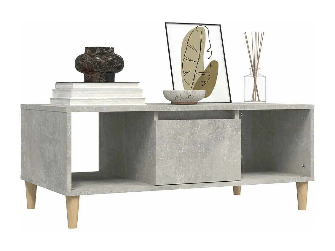 Table basse Gris béton 90x50x36,5 Bois d'ingénierie