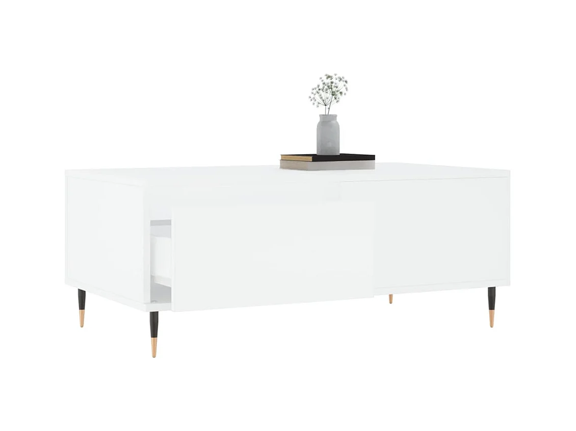 Table basse Blanc 90x50x36,5 Bois d'ingénierie
