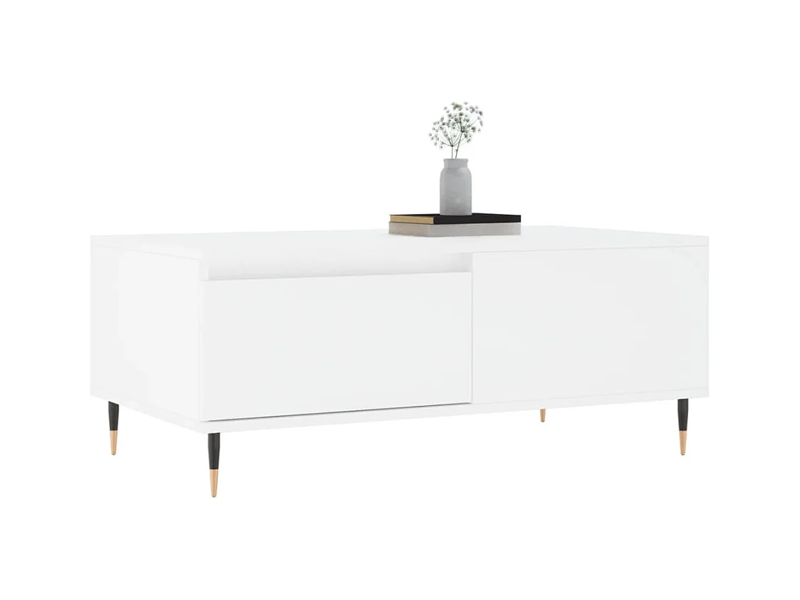 Table basse Blanc 90x50x36,5 Bois d'ingénierie