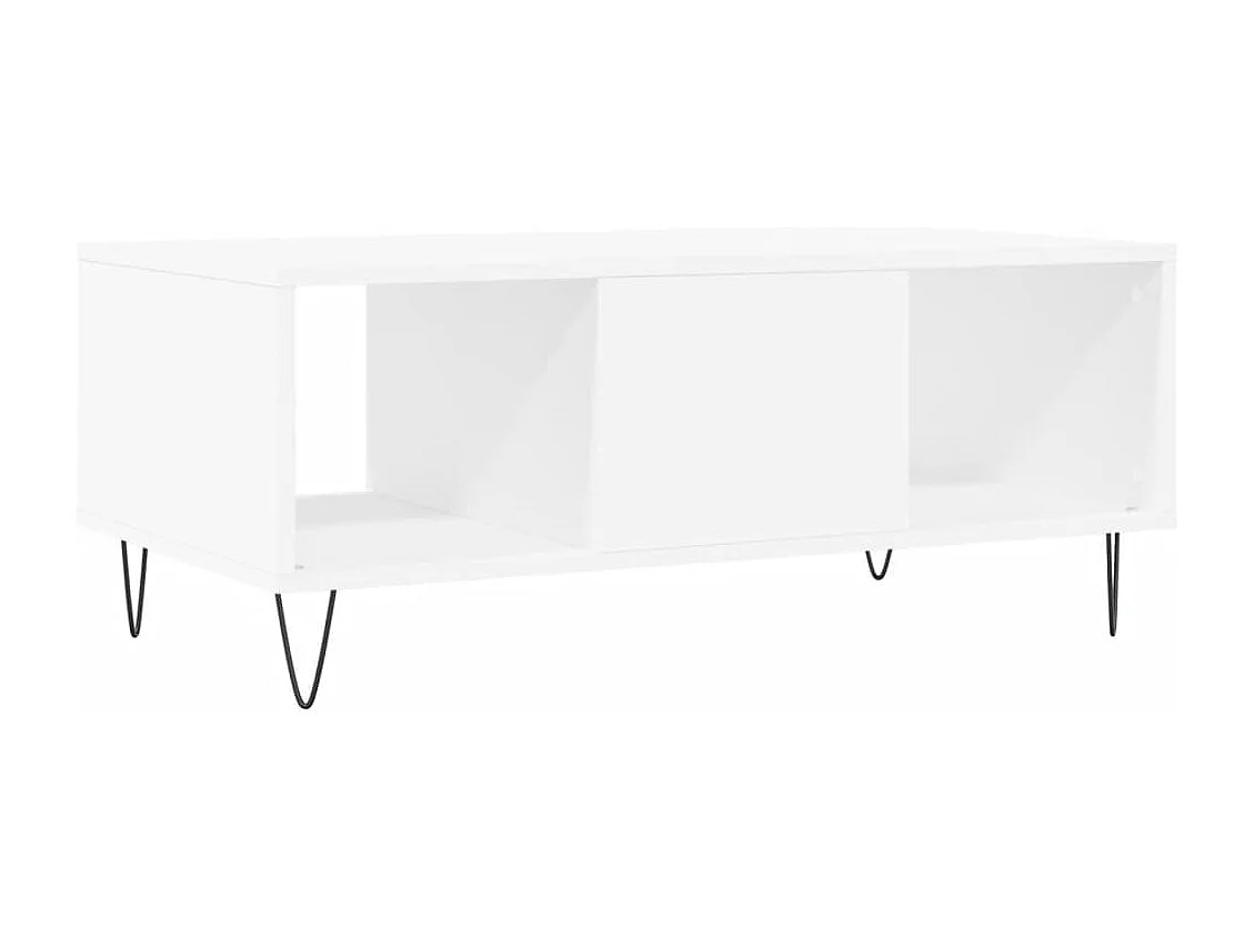 Table basse Blanc 90x50x36,5 Bois d'ingénierie