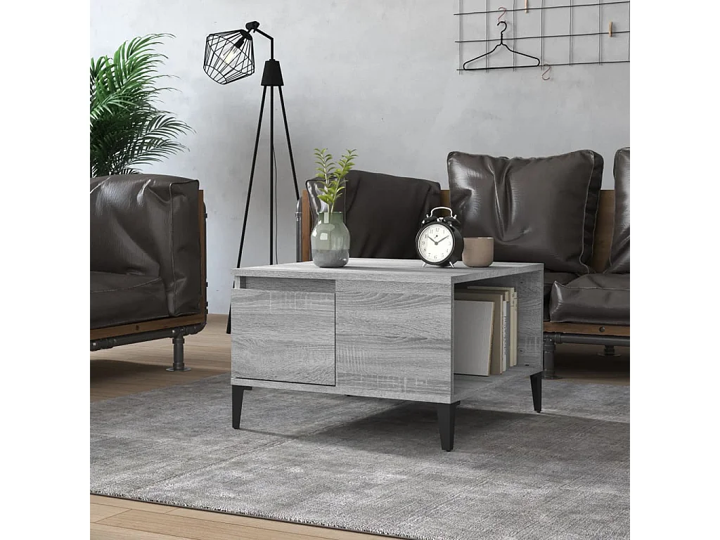 Table basse sonoma gris 55x55x36,5 bois d'ingénierie