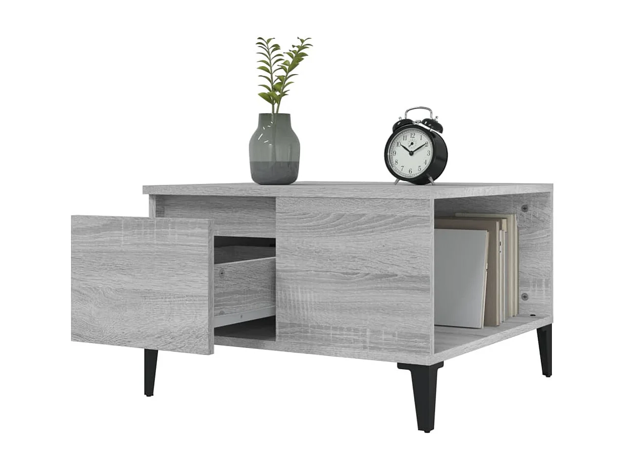 Table basse sonoma gris 55x55x36,5 bois d'ingénierie
