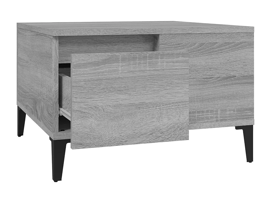 Table basse sonoma gris 55x55x36,5 bois d'ingénierie