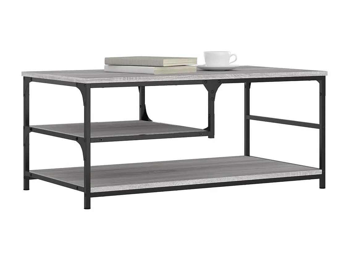 Table basse sonoma gris 90x49x40 bois d'ingénierie