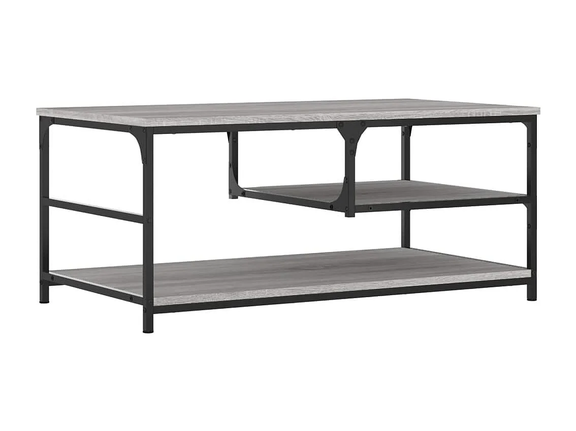 Table basse sonoma gris 90x49x40 bois d'ingénierie