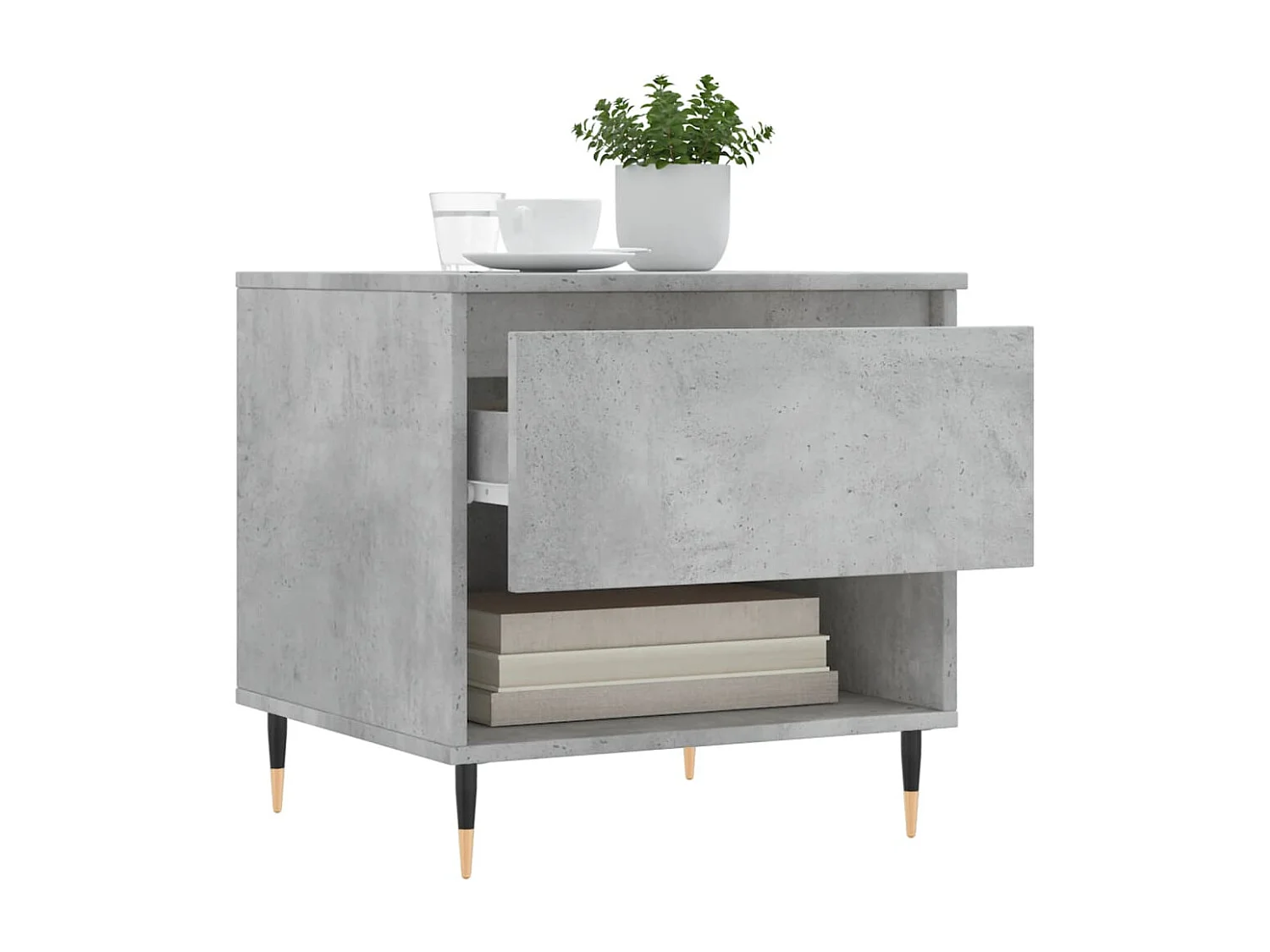 Table basse gris béton 50x46x50 bois d'ingénierie