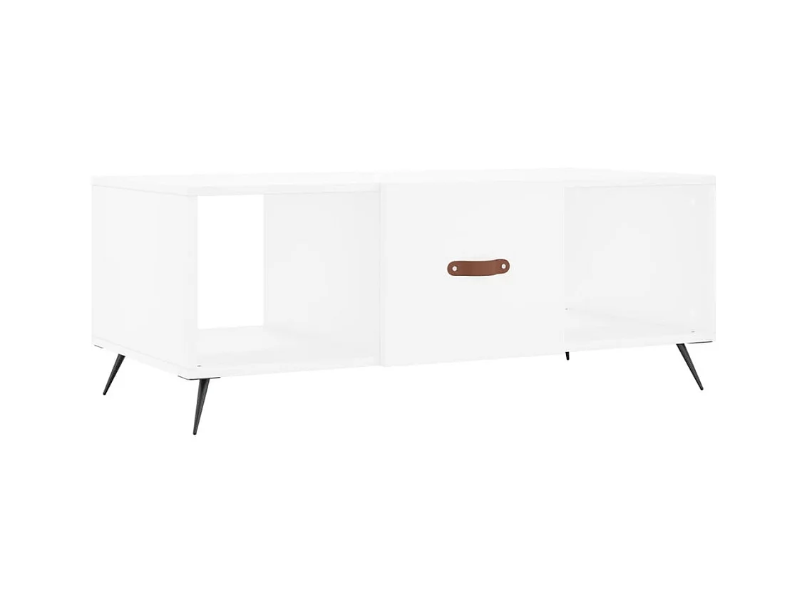 Table basse blanc 102x50x40 bois d'ingénierie
