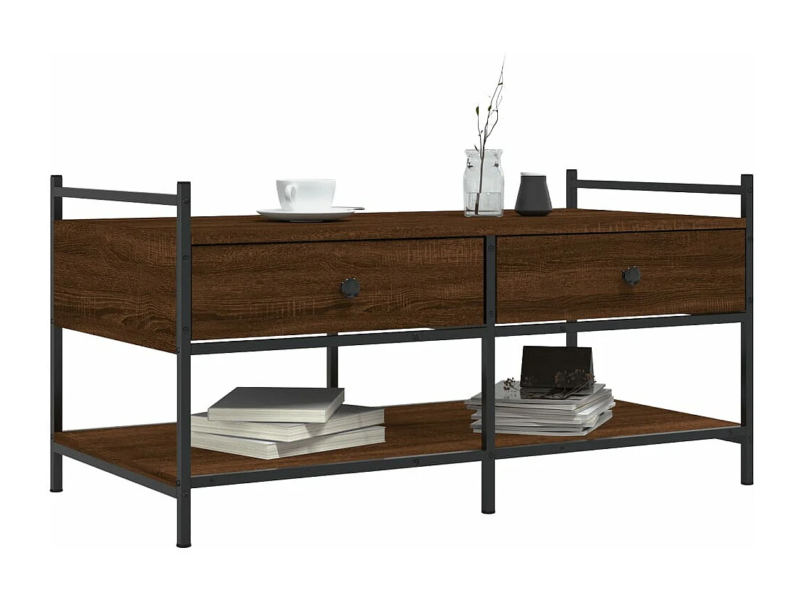 Table basse chêne marron 99x50x50 bois d'ingénierie