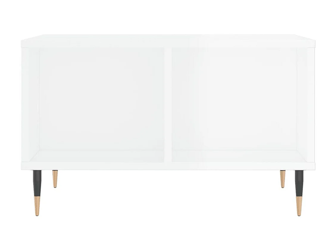 Table basse Blanc brillant 60x50x36,5 Bois d'ingénierie