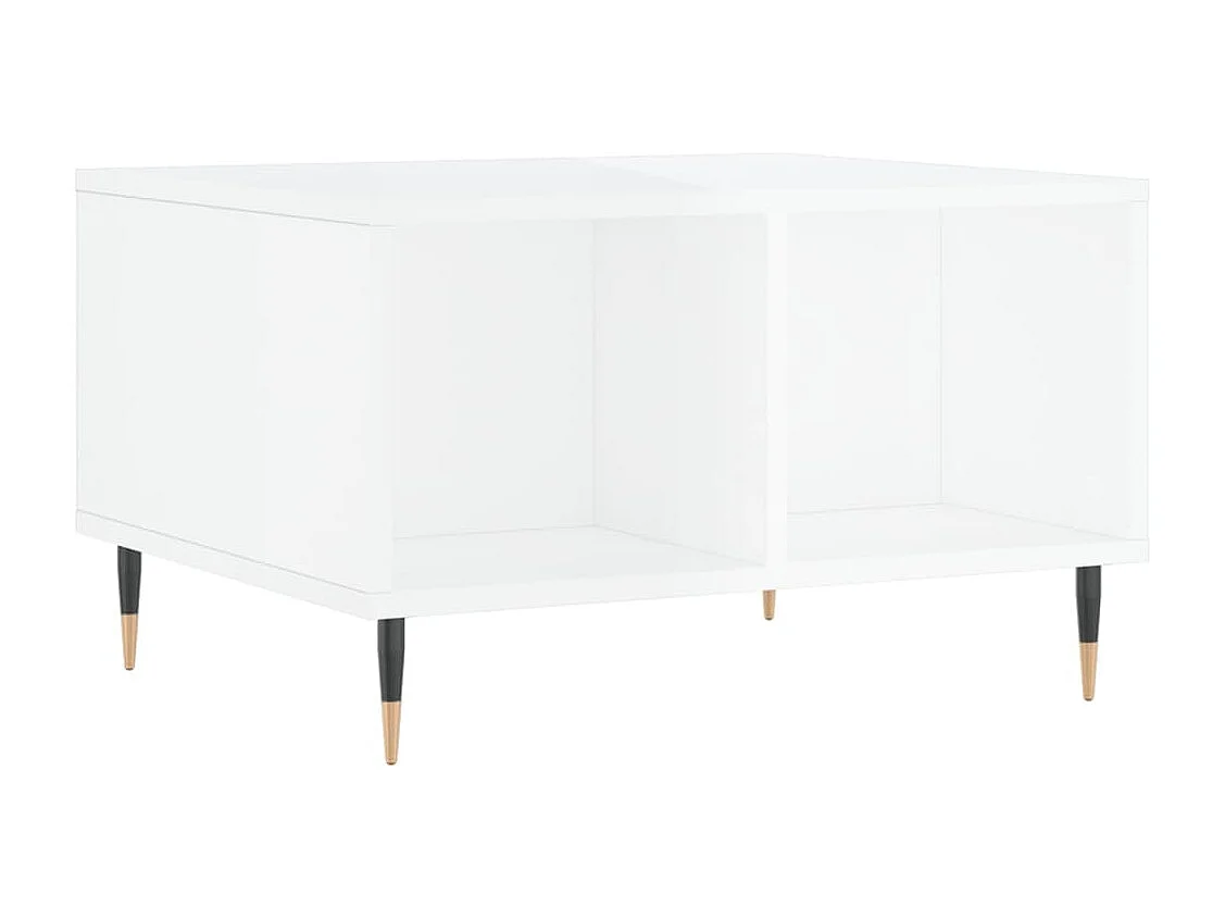 Table basse Blanc brillant 60x50x36,5 Bois d'ingénierie