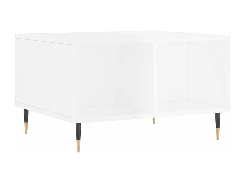 Table basse Blanc brillant 60x50x36,5 Bois d'ingénierie