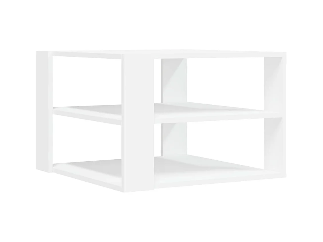 Table basse blanc 59,5x59,5x40 bois d'ingénierie