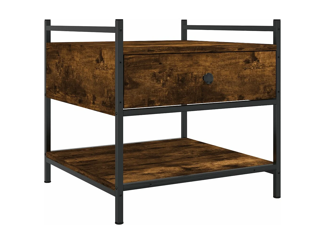 Table basse chêne fumé 50x50x50 bois d'ingénierie