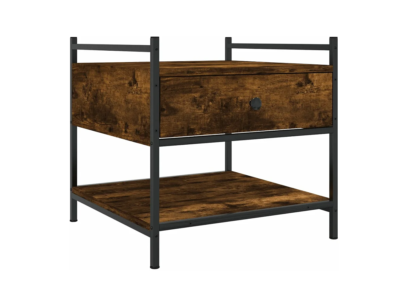 Table basse chêne fumé 50x50x50 bois d'ingénierie
