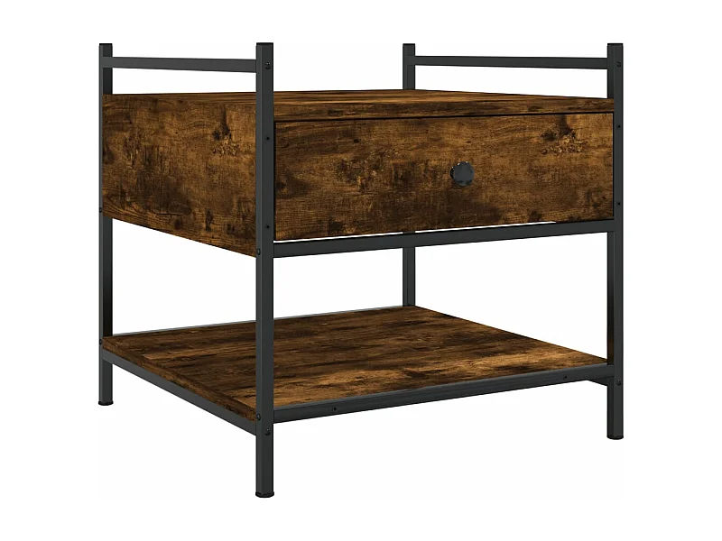 Table basse chêne fumé 50x50x50 bois d'ingénierie