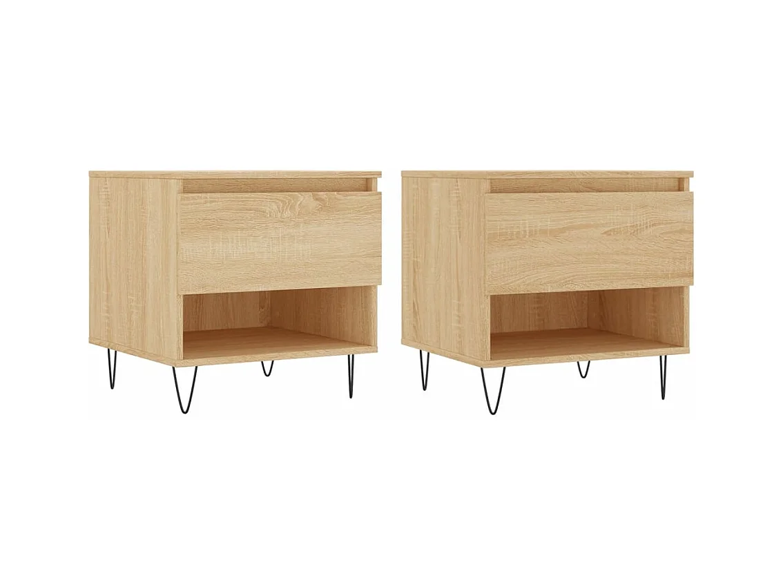 Tables basses 2 pcs chêne sonoma 50x46x50 bois d'ingénierie