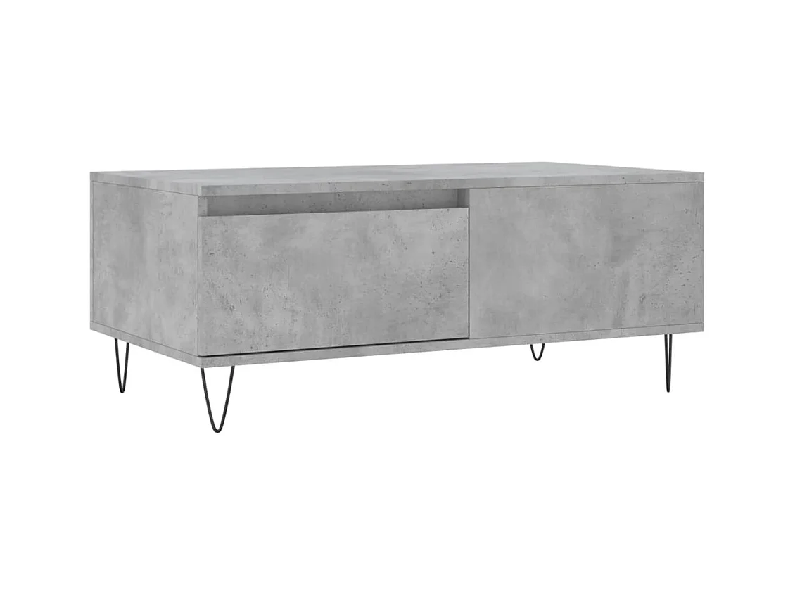 Table basse Gris béton 90x50x36,5 Bois d'ingénierie