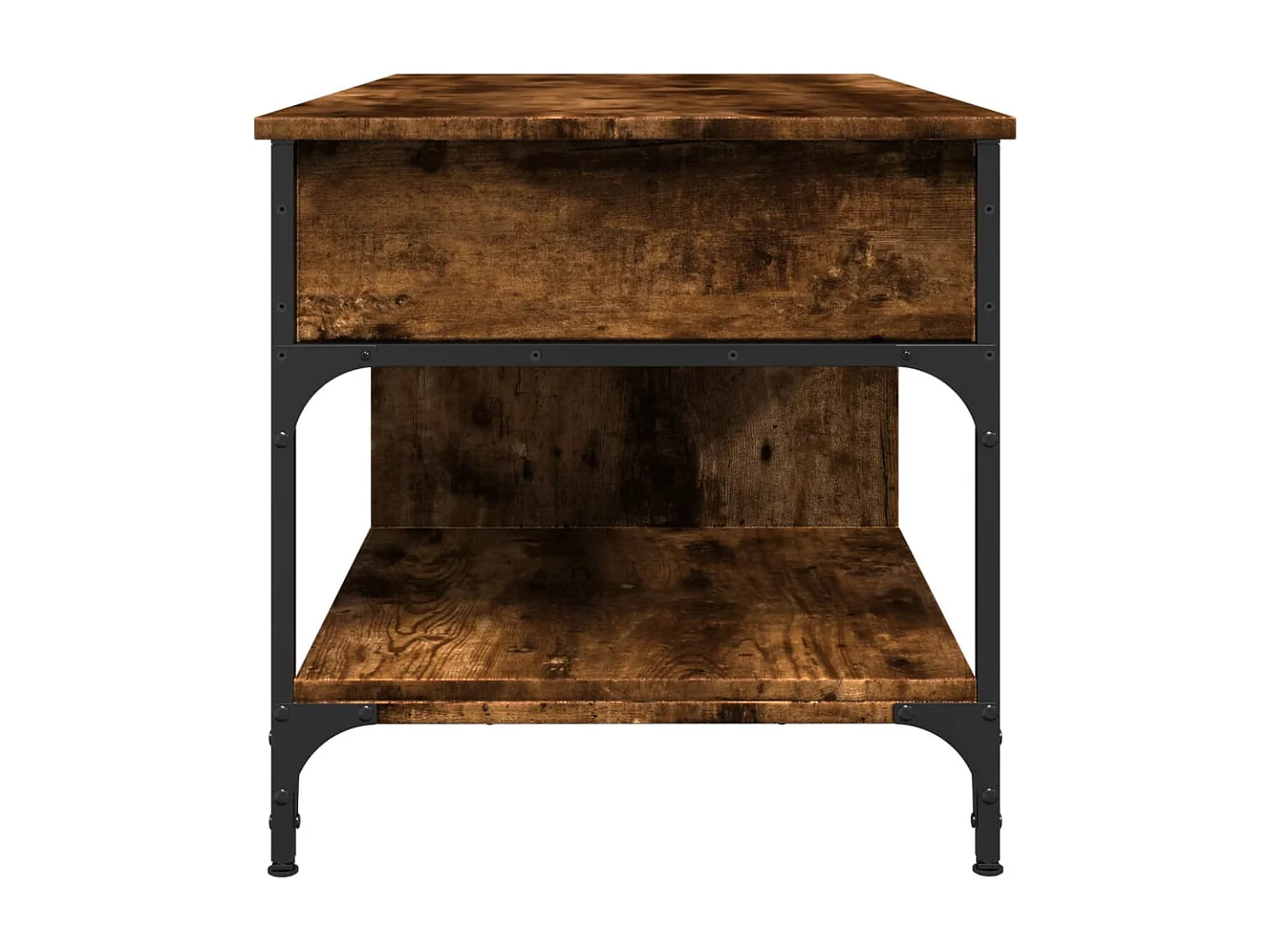 Table basse chêne fumé 100x50x50 bois d'ingénierie et métal