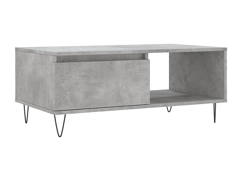 Table basse Gris béton 90x50x36,5 Bois d'ingénierie