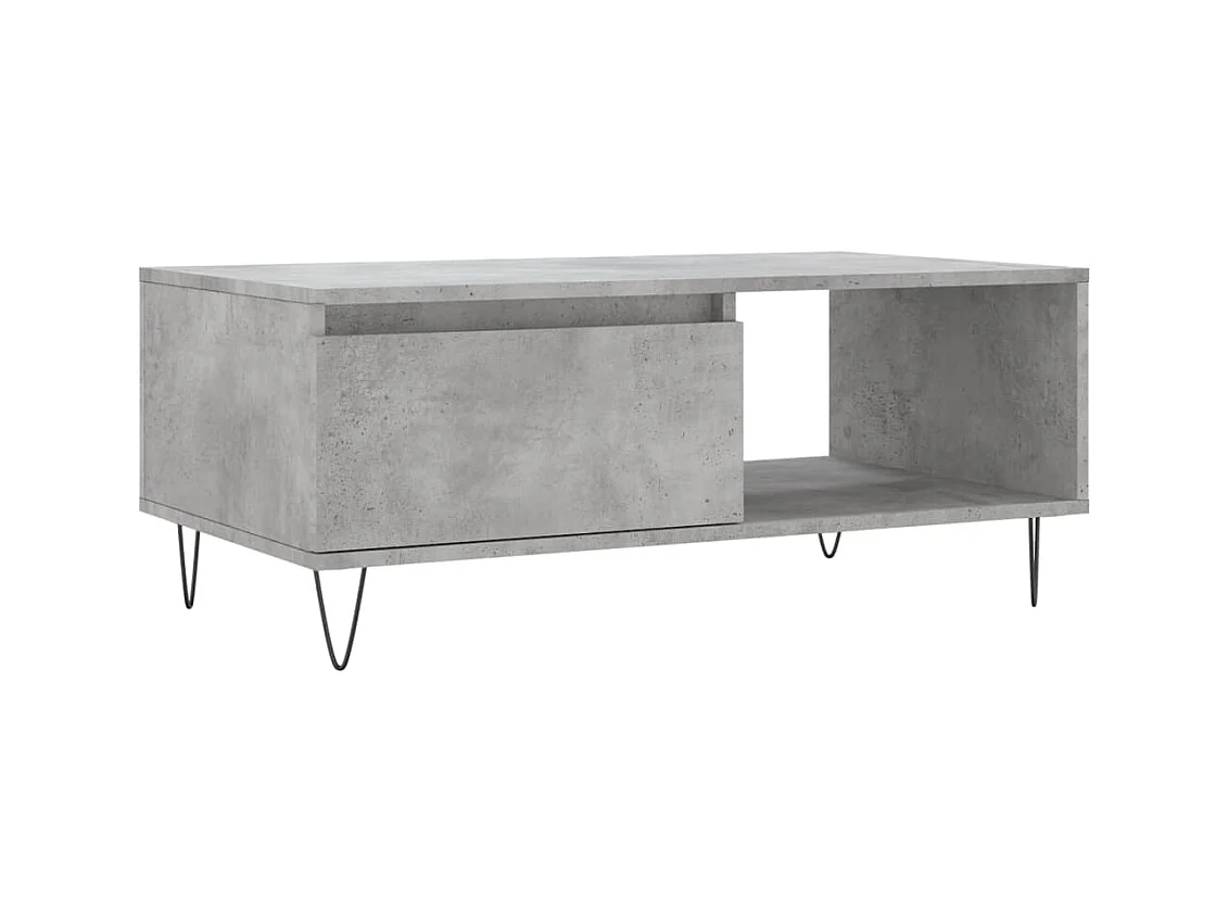 Table basse Gris béton 90x50x36,5 Bois d'ingénierie