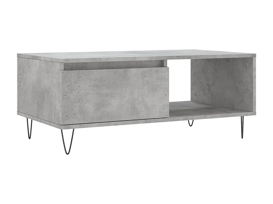 Table basse Gris béton 90x50x36,5 Bois d'ingénierie