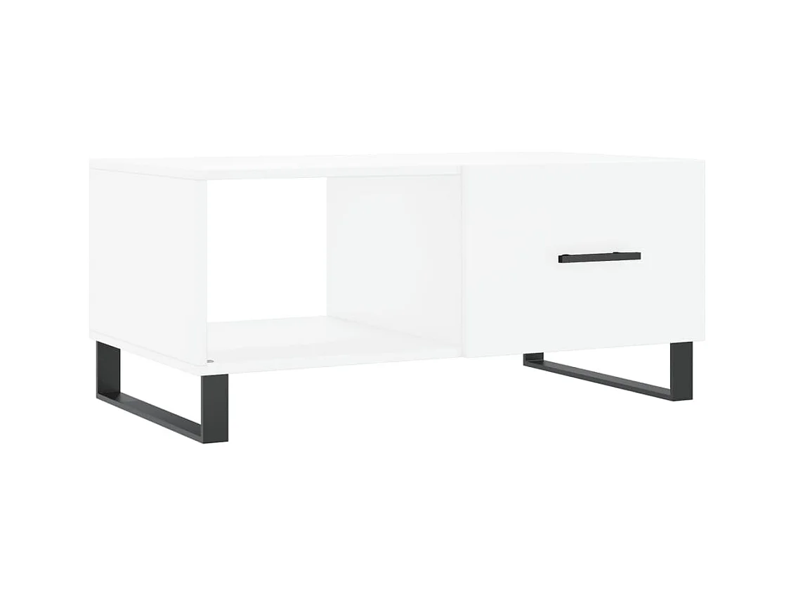 Table basse blanc 90x50x40 bois d'ingénierie