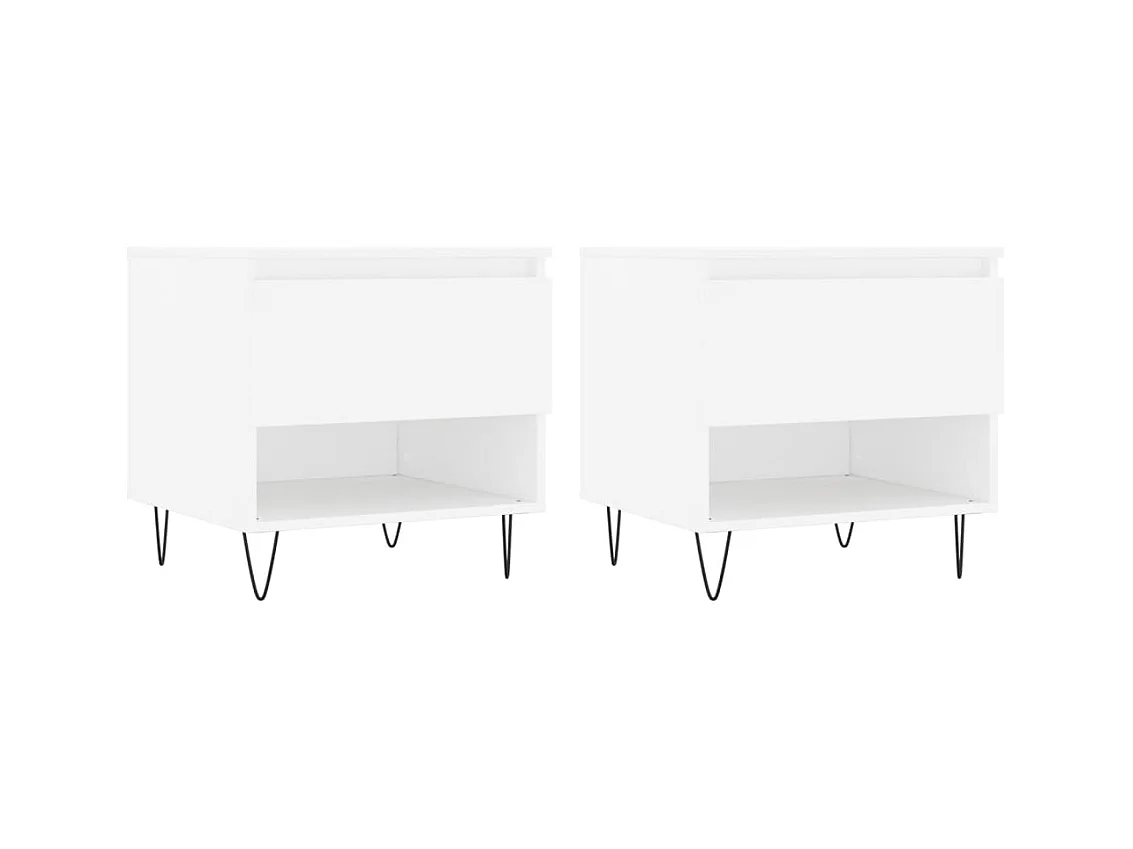 Tables basses 2 pcs blanc 50x46x50 bois d'ingénierie