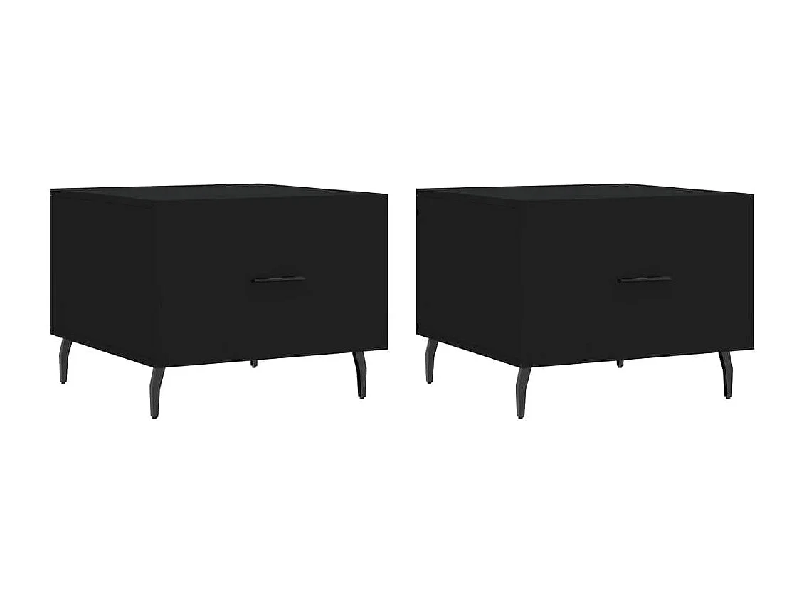 Tables basses 2 pcs noir 50x50x40 bois d'ingénierie