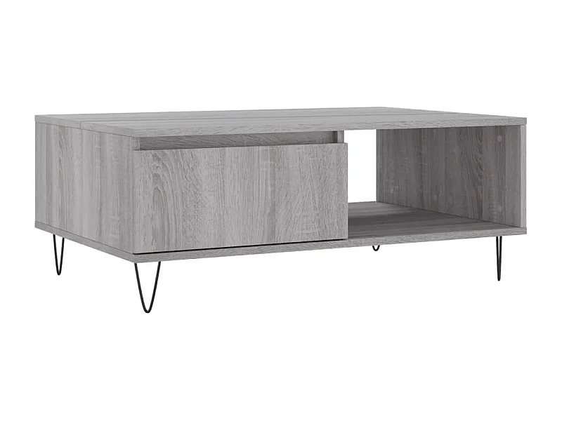 Table basse sonoma gris 90x60x35 bois d'ingénierie