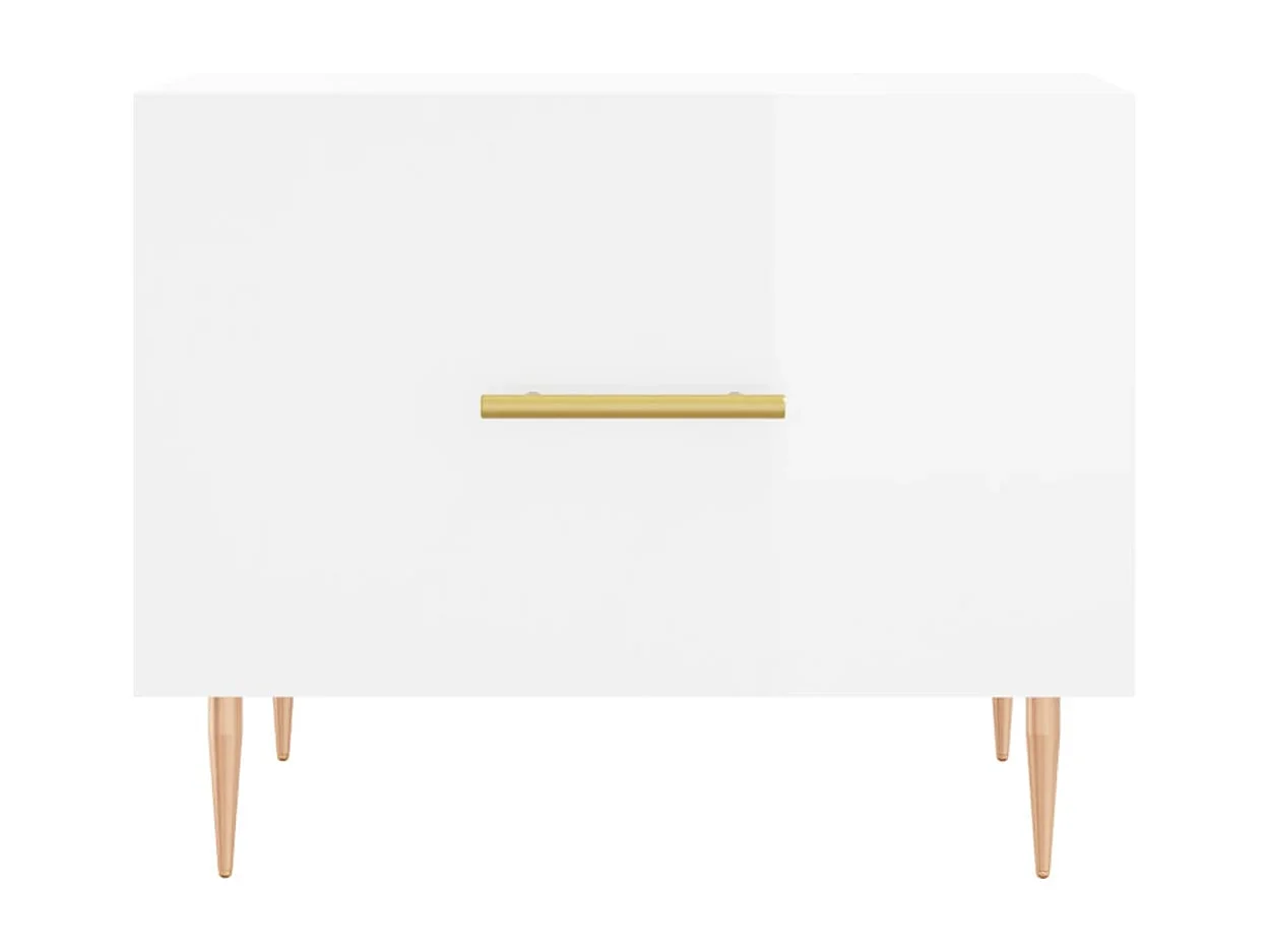 Tables basses 2 pcs blanc brillant 50x50x40 bois d'ingénierie