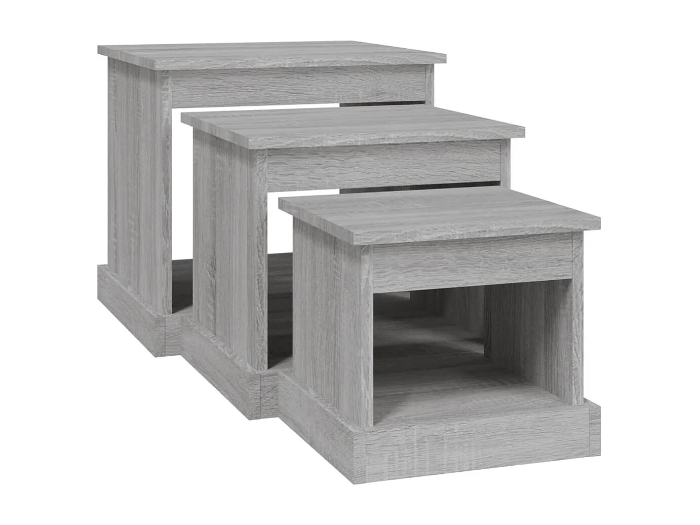Tables basses 3 pcs sonoma gris bois d'ingénierie