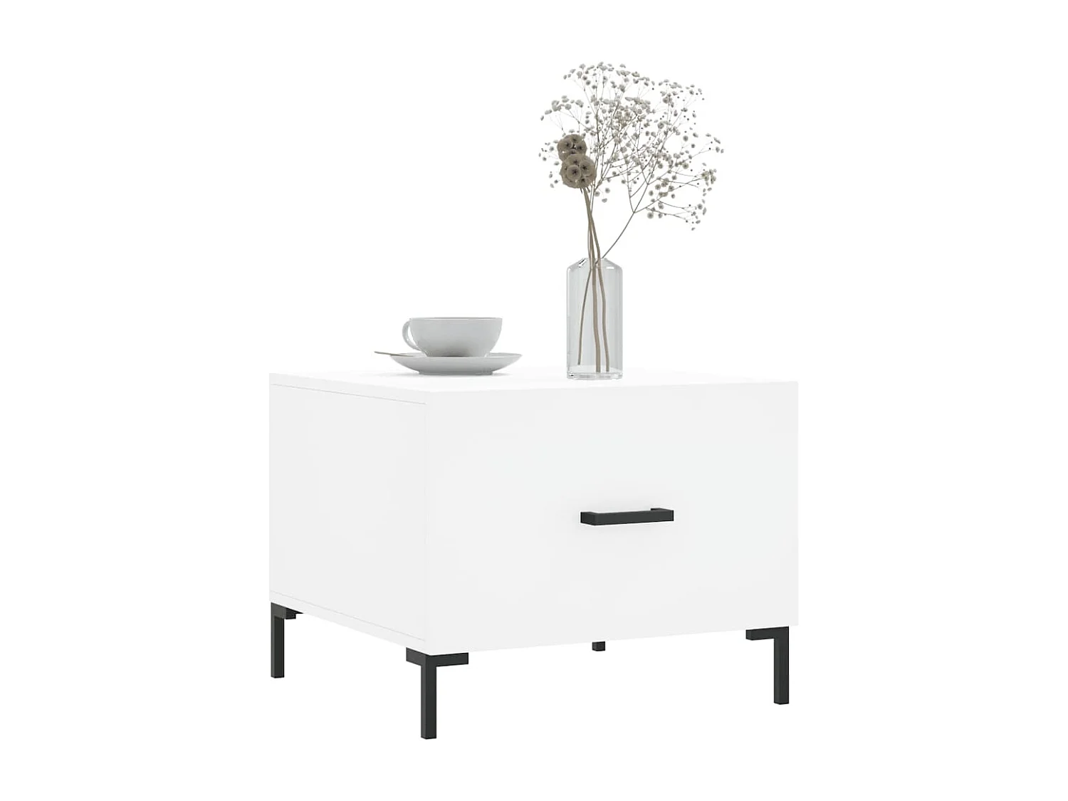 Tables basses 2 pcs blanc 50x50x40 bois d'ingénierie