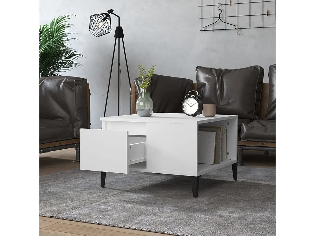 Salontafel 55x55x36,5 cm bewerkt hout wit