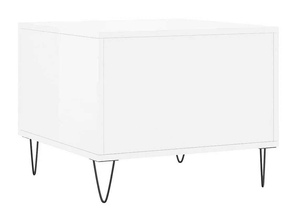 Tables basses 2 pcs blanc brillant 50x50x40 bois d'ingénierie