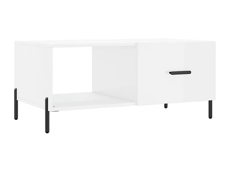 Table basse Blanc brillant 90x50x40 Bois d'ingénierie