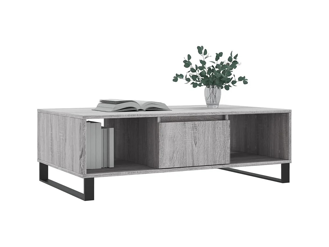 Table basse sonoma gris 104x60x35 bois d'ingénierie