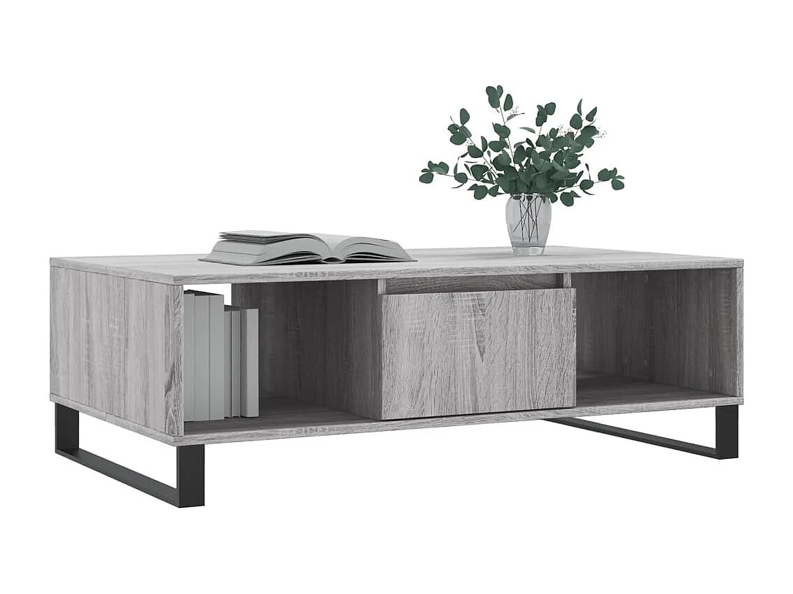 Table basse sonoma gris 104x60x35 bois d'ingénierie