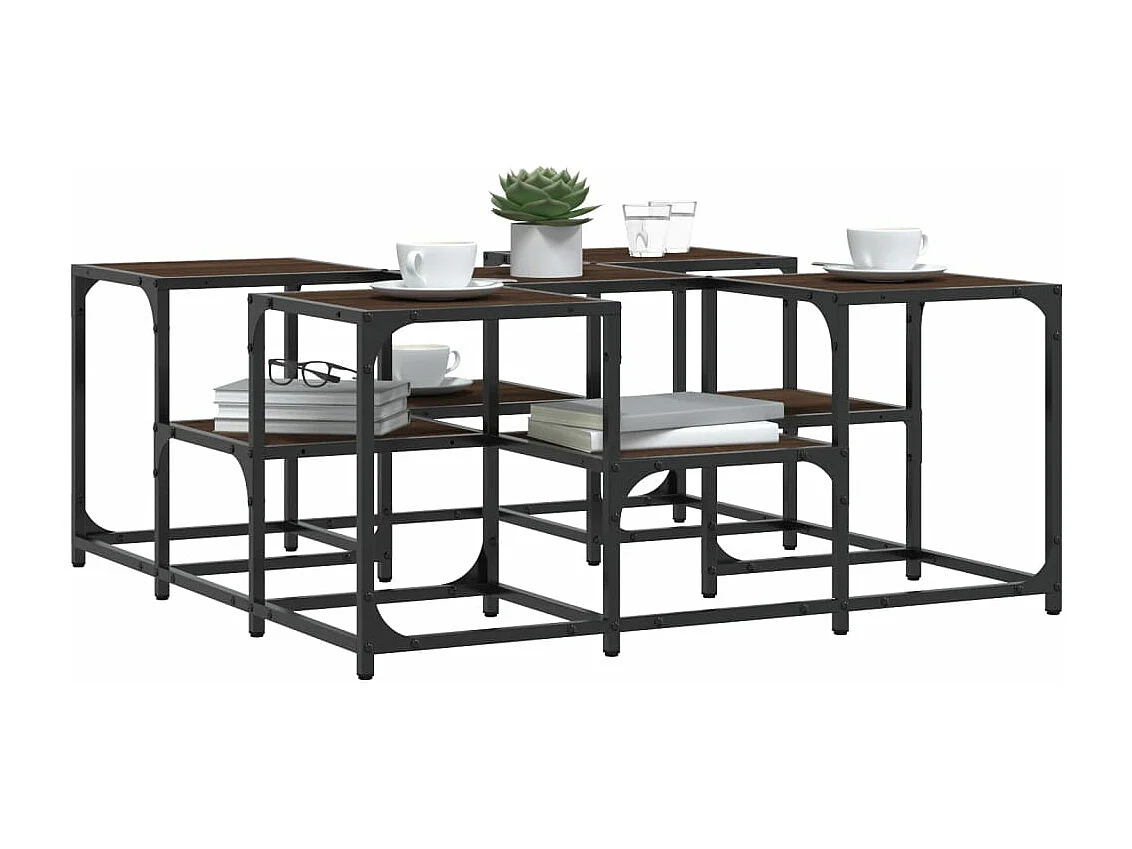 Table basse chêne marron 91x91x40 bois d'ingénierie