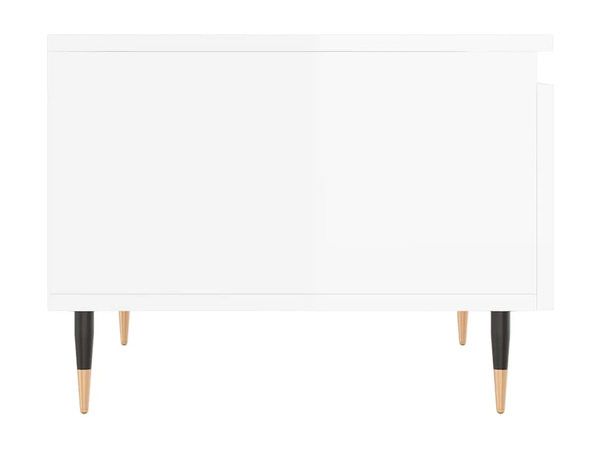 Tables basses 2 pcs blanc brillant 50x46x35 bois d'ingénierie