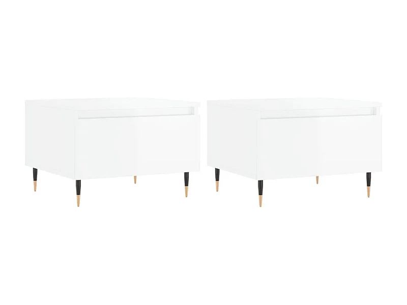 Tables basses 2 pcs blanc brillant 50x46x35 bois d'ingénierie
